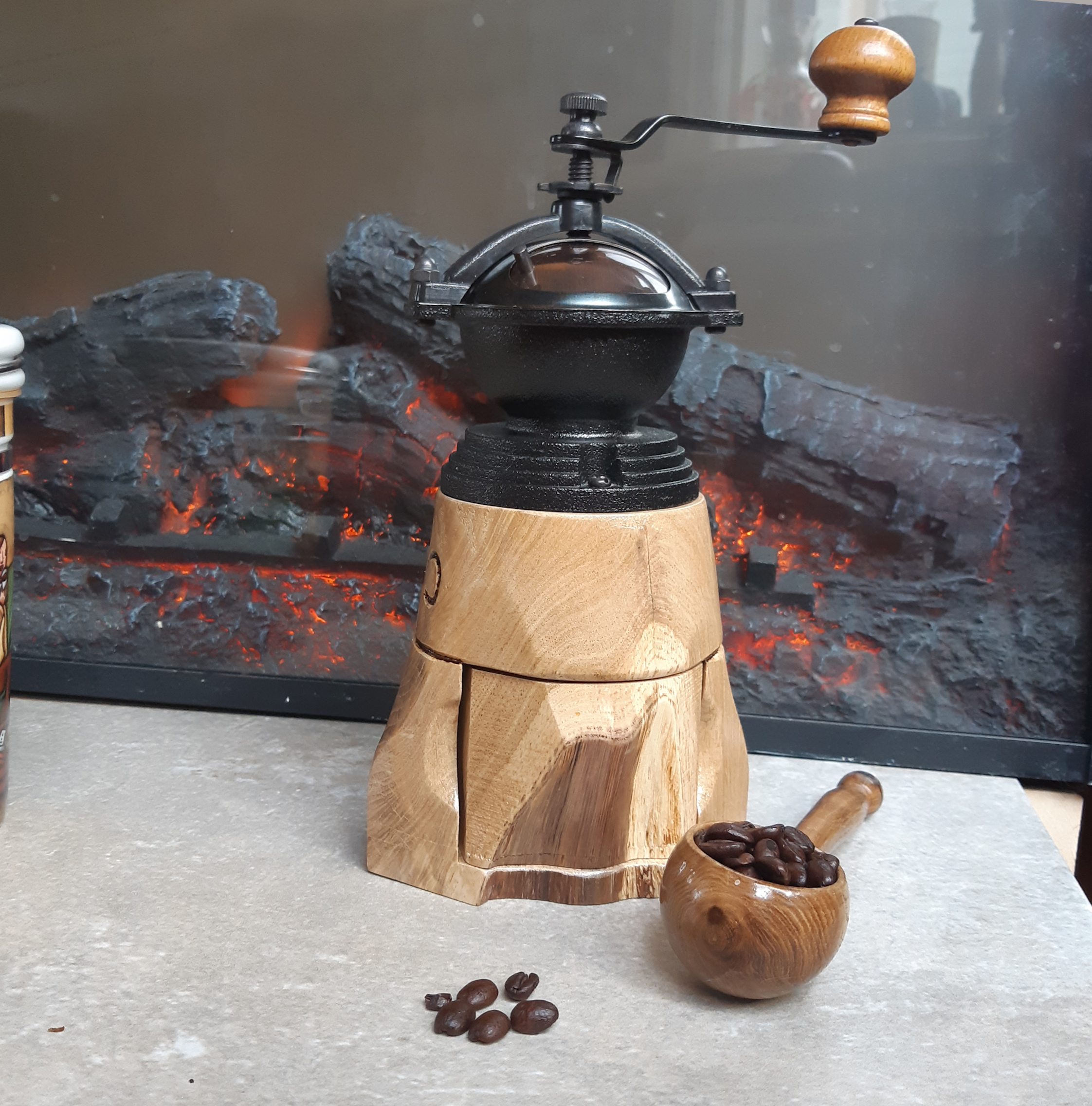 Antique Style Coffee Mill - Live Ash