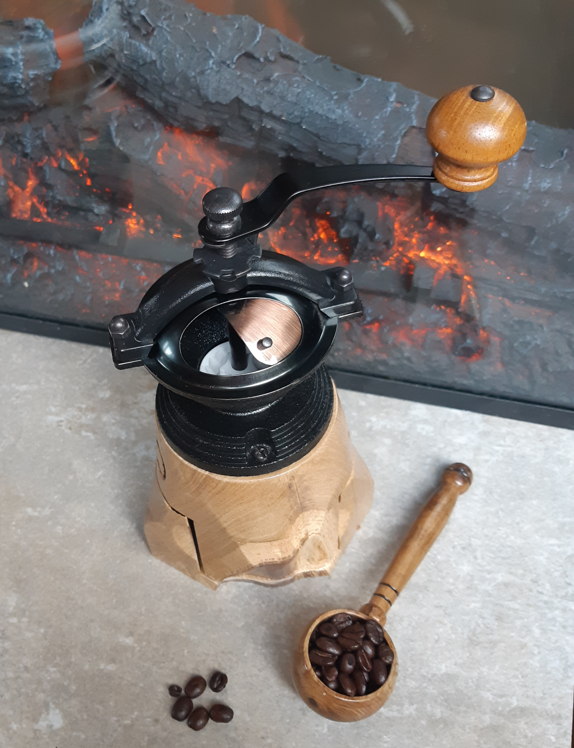 Antique Style Coffee Mill - Live Ash