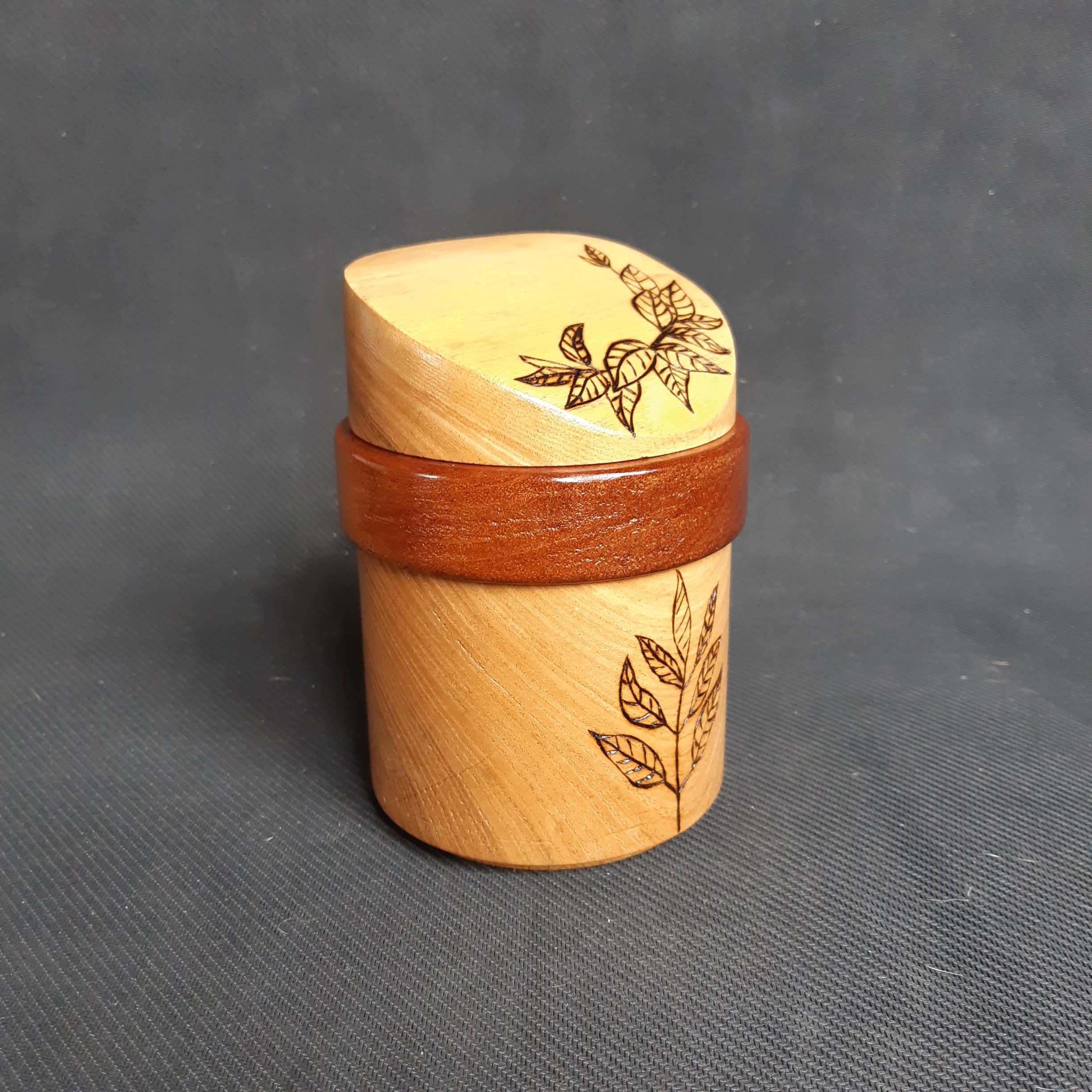 Tea Canister - Ash & Sapele w/ Tea Leaves