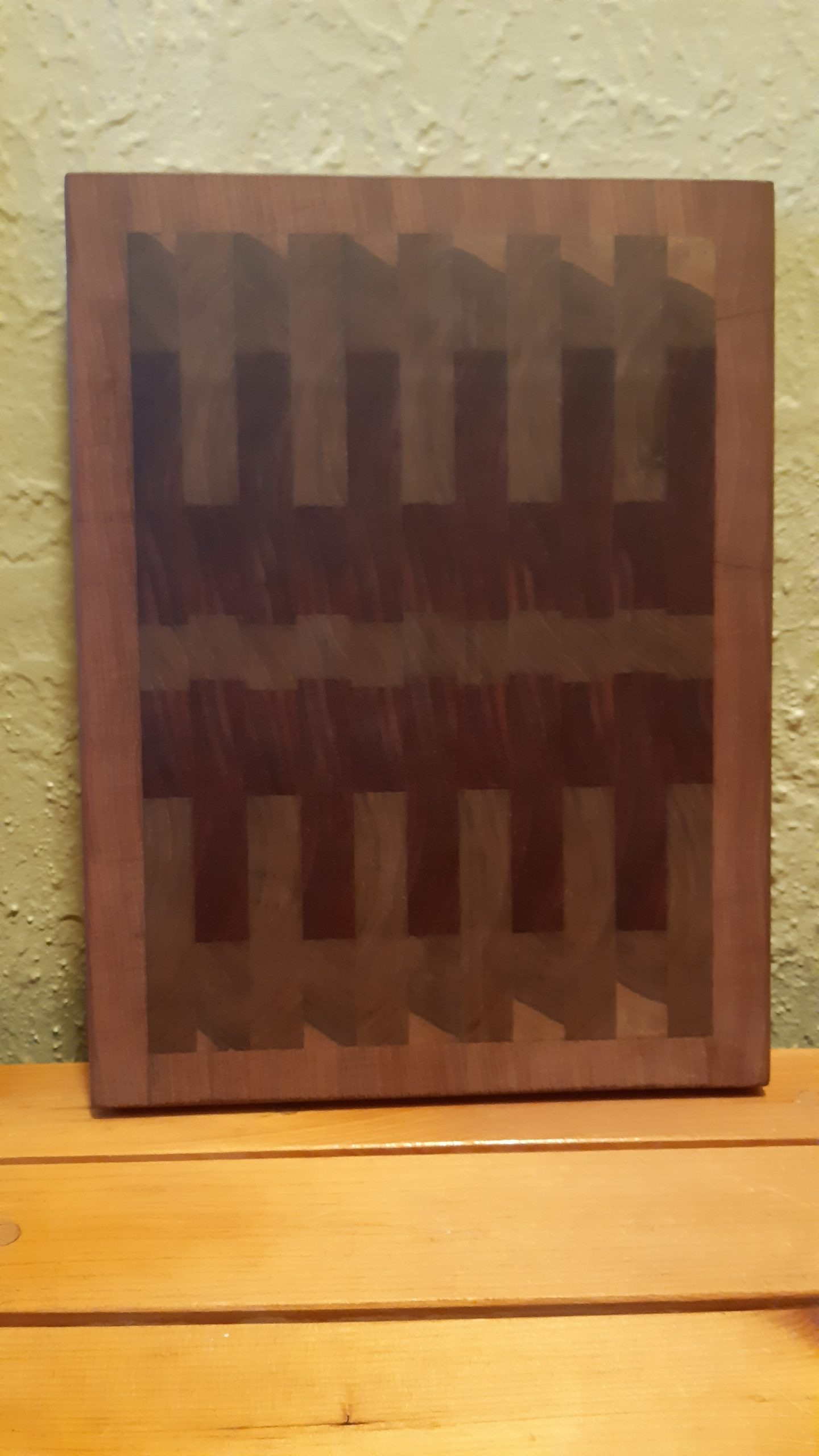 End Grain Cutting Board - Purple Heart + Walnut