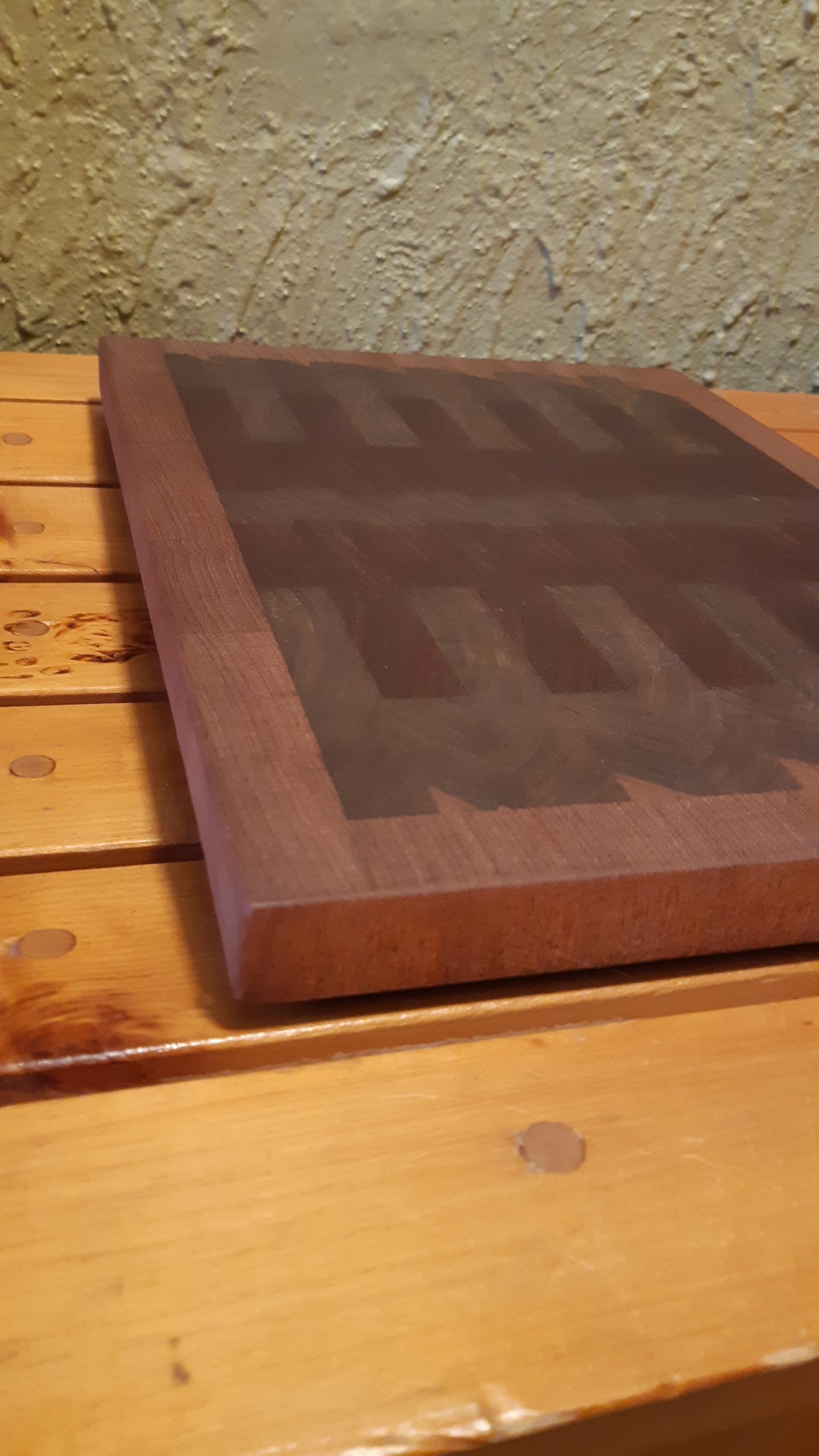 End Grain Cutting Board - Purple Heart + Walnut