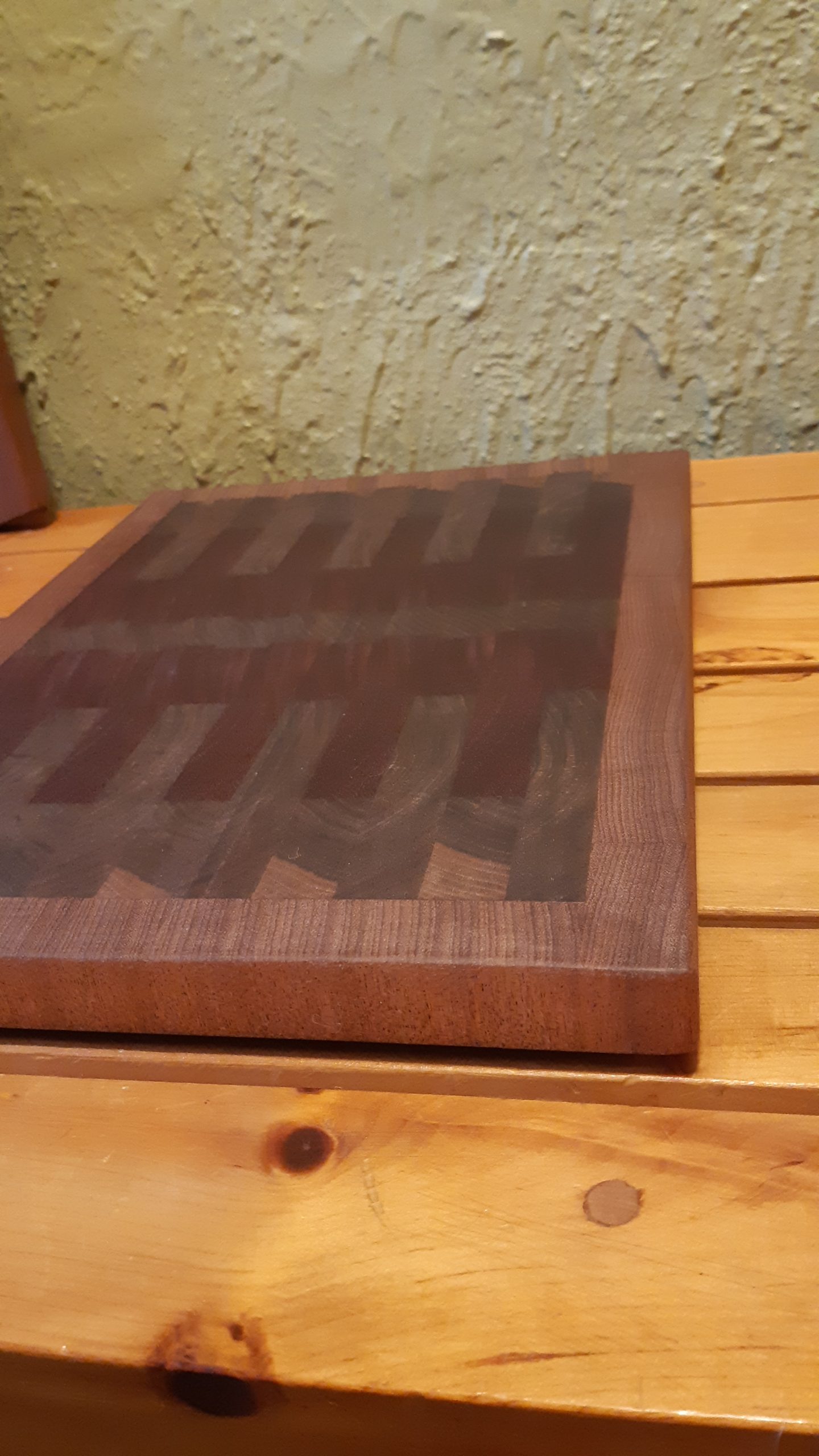 End Grain Cutting Board - Purple Heart + Walnut